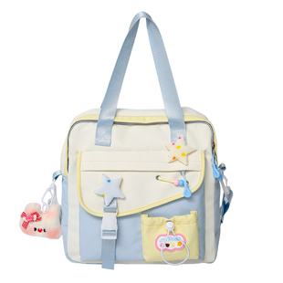 中点多用包包女高颜值多巴胺双肩背包小学生初中生单肩斜挎补课包