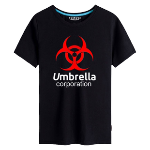 生化危机保护伞公司标志电影游戏周边短袖t恤衫男女纯棉半袖衣服