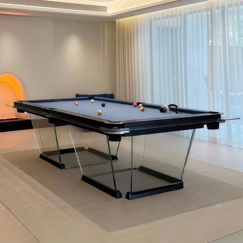 莱特BVM水晶透明钢化玻璃台球桌美式黑八亚克力家庭标准型桌球台