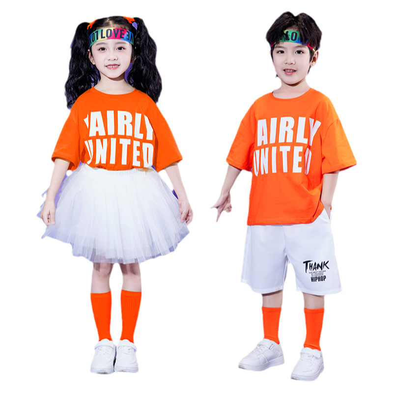 六一儿童啦啦队演出服纱裙幼儿园团体舞蹈服男女童小学生表演服装