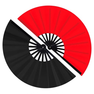 舞蹈扇子折扇攻心舞蹈专用藏海传功夫扇中国风双面黑红色响扇道具