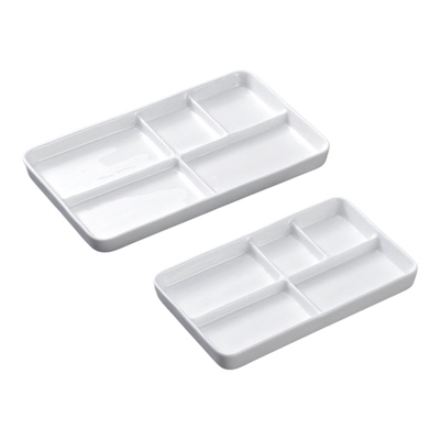 创意陶瓷分格盘长方五格调味碟