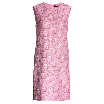 罗衣甜美浮雕提花连衣裙