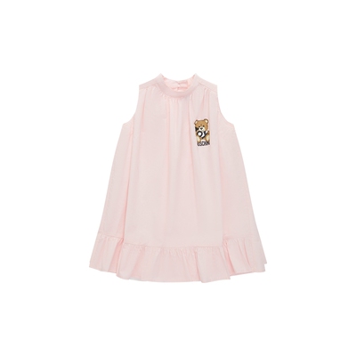 【惊喜特惠】Moschino/莫斯奇诺儿童泰迪熊府绸A字连衣裙