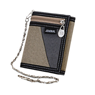 杰米路日系男孩韩版学院风帆布钱包短款男青年学生折叠小钱包卡包