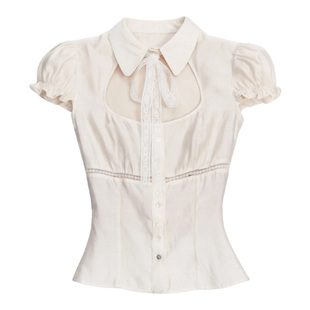 fragileheart易碎商店·早春氧气感u领镂空微透衬衫蛋糕裙套装春