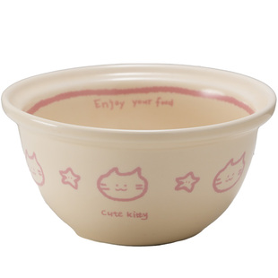 肆月饭碗陶瓷可爱米饭碗家用吃饭碗高颜值甜品碗餐具个人专用小碗