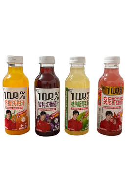 葡口鲜榨100%果汁脐橙沃柑汁红葡萄汁青苹果汁500ml*15瓶顺丰包邮