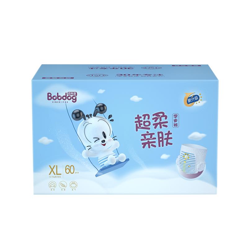 天猫官方自营巴布豆超柔亲肤拉拉裤学步小内裤尿不湿XL60片×1箱