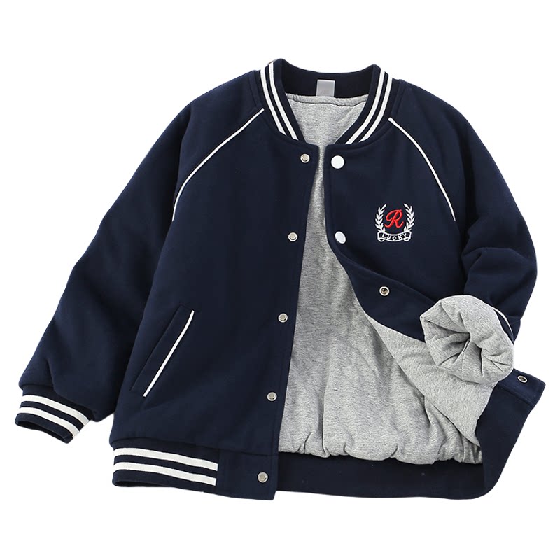 夹薄棉男童棒球服秋冬儿童棉衣