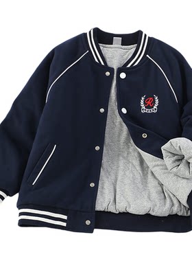 夹薄棉男童棒球服秋冬儿童棉衣