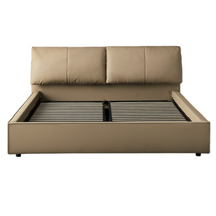 全友家居意式极简大象耳朵1.5m真皮床主卧1米8双人床床垫组合套装