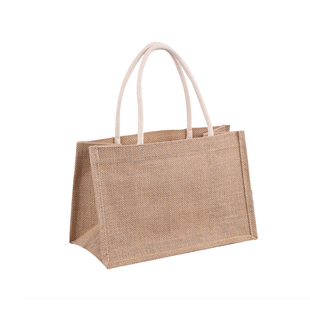 手提袋亚麻布袋购物袋改造包棉麻手提书袋黄麻购物亚麻袋