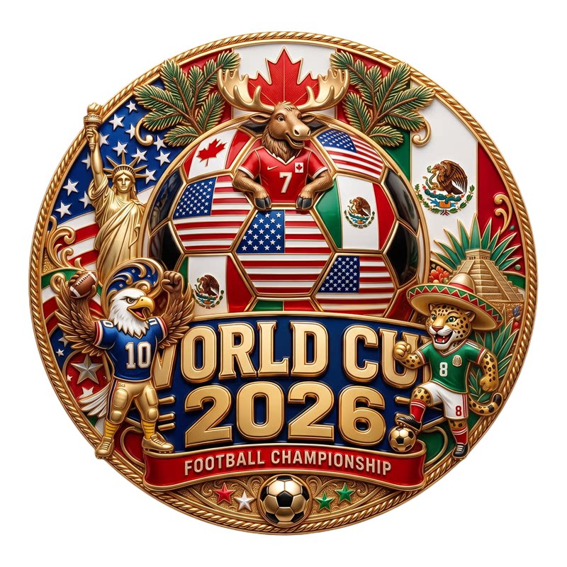 2026世界杯收藏纪念冰箱贴亚克力平面磁吸冰箱贴球迷足球文创礼品
