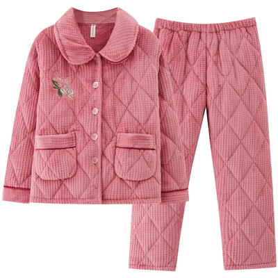 南极人女士珊瑚绒保暖家居服