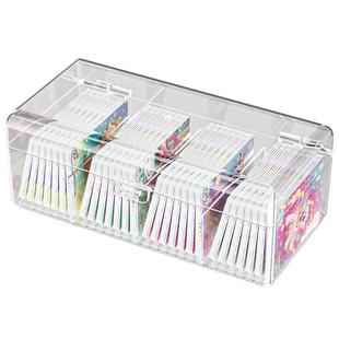 卡片收纳盒透明亚克力带盖防尘奥特曼叶罗丽桌面整理卡牌卡位盒