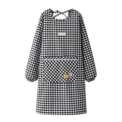 长袖纯棉围裙防泼水罩衣