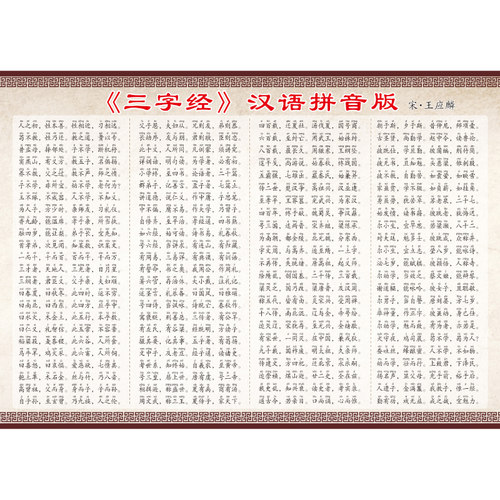 小学儿童三字经弟子规千字文国学经典儒家文化学习海报挂图墙贴纸
