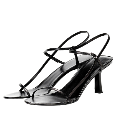 猫跟细带法式凉鞋仙女风