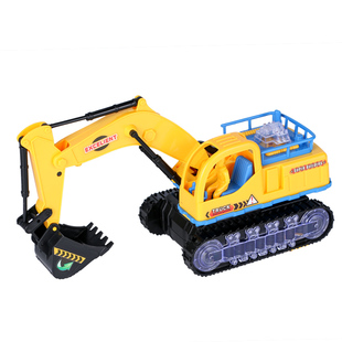 儿童电动挖掘机玩具男孩闪光音乐玩具车电动万向工程车挖土机模型