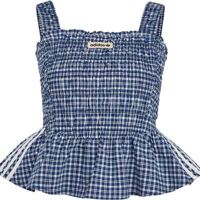 adidas阿迪达斯三叶草女子PLAID TANK W运动背心KX7035