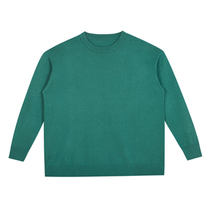 半墨毛衣男宽松加肥加大肥佬内搭简约胖子大码圆领套头毛线针织衫