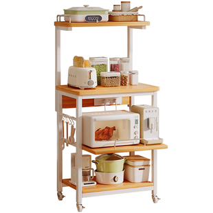 厨房置物架落地多层缝隙微波炉收纳架多功能家用烤箱锅具储物架子