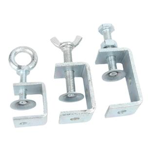 铁镀锌老虎夹子管卡方形u型c型固定夹具夹紧器手拧吊环紧固夹卡子
