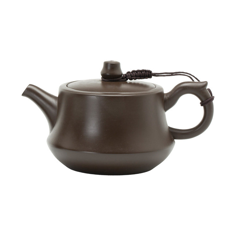 紫砂壶紫泥茶壶200ml圆柱壶宽口