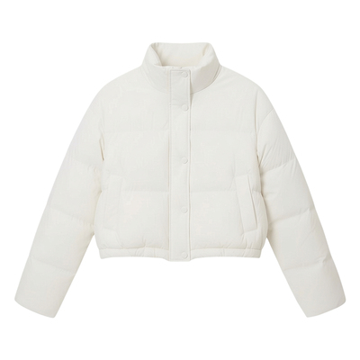 杨超越同款白色加厚立领面包服