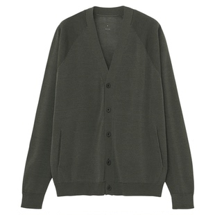 Goldwin一体织混羊毛针织开衫日常通勤宽松抓绒外套男女同款