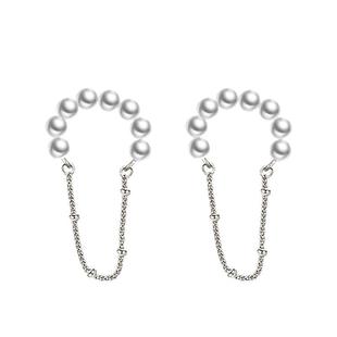 纯银耳夹女无耳洞耳骨夹冷淡风法式秋冬高级感珍珠流苏耳环耳饰