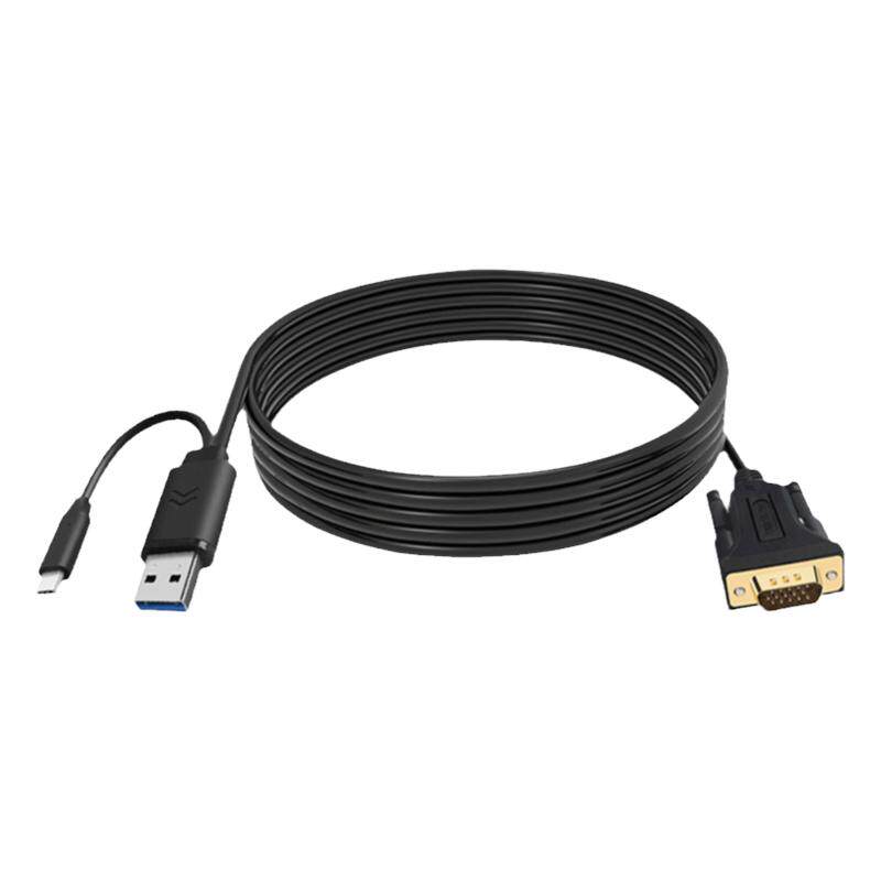 三堡USB3.0转VGA转接器 USB TO VGA高清视频转换线 Type-c转VGA显示器 1.5米 带驱动