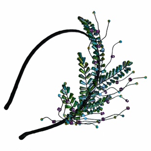 怡星 绿色树枝手工小众发箍ins甜美发卡彩色时髦发饰女童演出A25