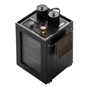 叁几 晨明 白蜡木茶水柜侘寂风家用多功能茶几可移动茶边柜茶台