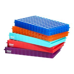 Labshark双面离心管架ep管架PCR管架多功能管架比克曼生物塑料60孔96孔板实验室试管架0.5/1.5/2ml双面板架