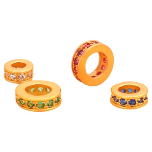 镀24k金手串隔片配件diy水晶手链串珠垫片沙金金色隔珠配饰不掉色