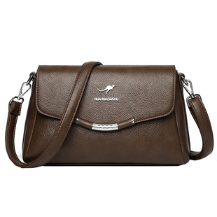 袋鼠真皮女包斜挎包手提包包女式2025新款妈妈包中年小包单肩包大