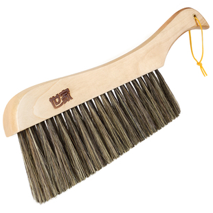 世家马鬃毛床刷除尘刷清洁地毯单长柄防静电木柄小笤帚扫把地毯刷