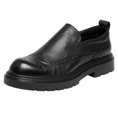 西二男士厚底增高休闲商务皮鞋男2026春季新款牛皮通勤鞋ZH1D3716