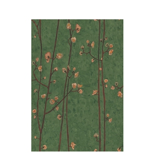 侘寂中古风装饰画画芯无框美拉德美学复古绿色海报油画布喷绘定制