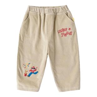 嘟嘟家宝宝唐装裤子冬季加厚儿童喜庆长裤拜年服男童女童年装裤潮