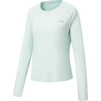 李宁吸汗圆领女长袖T恤运动服