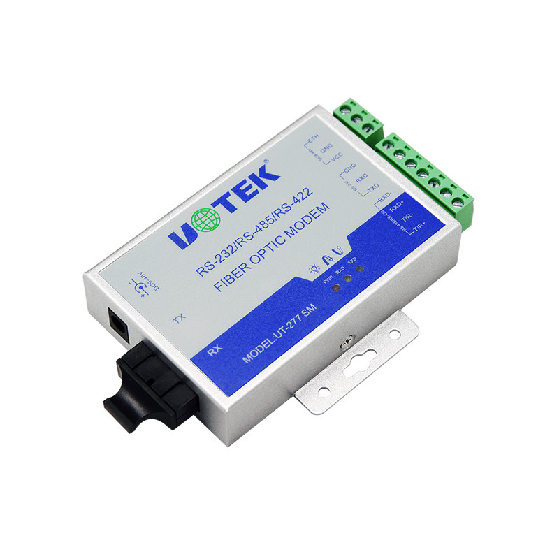 宇泰(UTEK)单模光电转换器232/422/485转光纤转换器光电猫光纤UT-277SM/MM