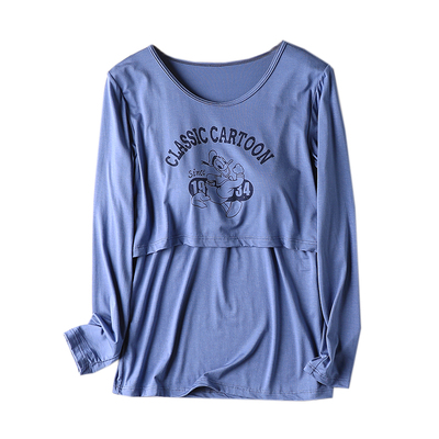 外出孕妇长袖薄款春秋产后哺乳衣