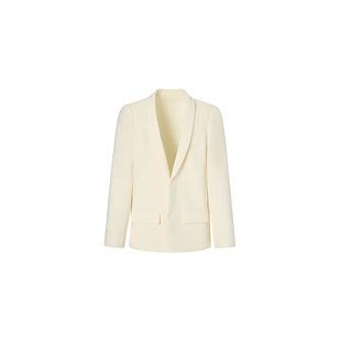 LEDIM WANG【黑标系列】建筑美学洛梨黄西服2025新款直筒外套女秋