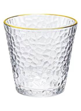 锤纹透明加厚耐热家用玻璃杯