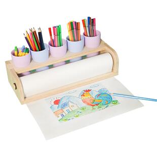 儿童画架桌面台式实木收纳卷纸架画纸画轴幼儿园画画套装绘画工具