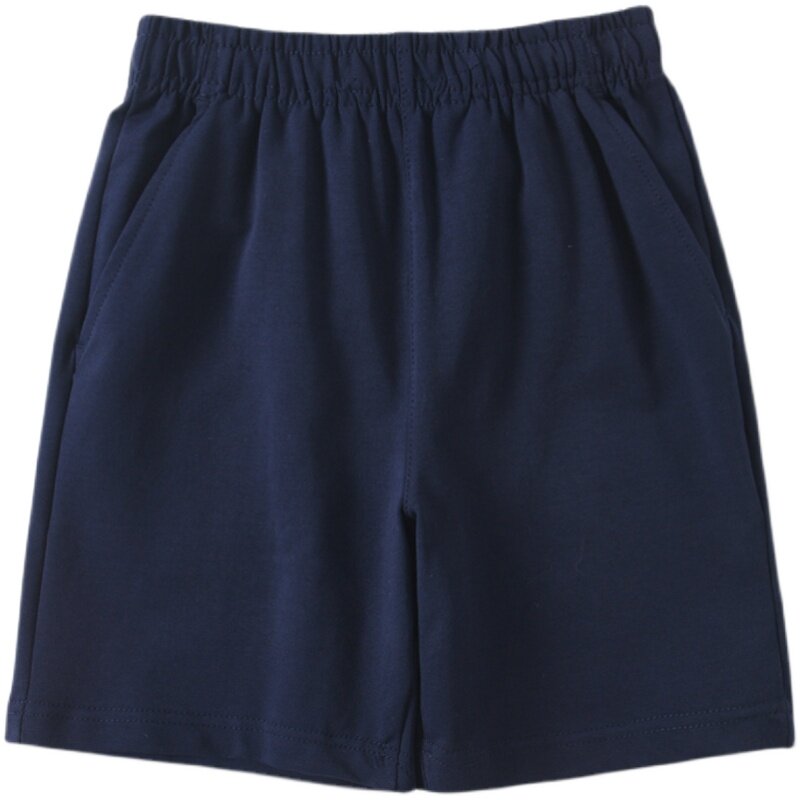 儿童深蓝色运动短裤男童女童校服裤子小学生大童藏青色校裤运动裤