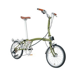 CRANSTON R9 Max 抹茶绿 9速16寸复古城市轻便便携小布折叠自行车